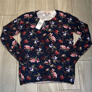 Philosophy navy floral cardigan size s nwt.